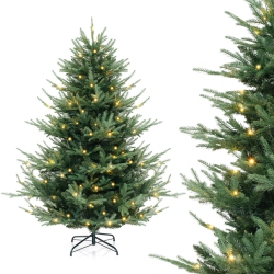 COSTWAY 6 Ft Artificial Xmas Tree With 778 Pvc Pe Branch Tips 240 Warm Led Lights In White