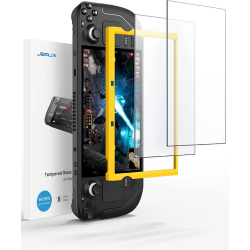 JSAUX 2-Pack Anti Glare Screen Protector for Steam Deck, 9H Hardness Matte Tempered Glass With Guiding Frame, Scratch Resistant (Gp0110)- Matte