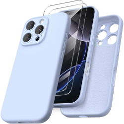 ORNARTO Compatible \w Iphone 16 Pro Case \w 2 X Screen Protector, Shockproof Liquid Silicone Gel Rubber Cover, Drop Protection Phone Case 6.3" -Baby