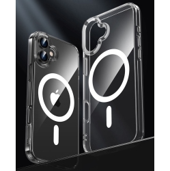 CC Topsave Hybrid Magnetic Case Compatible With Magsafe, Protective, Scratch-Resistant Back, Classic Series, Clear for Iphone 16 6.1-Inch