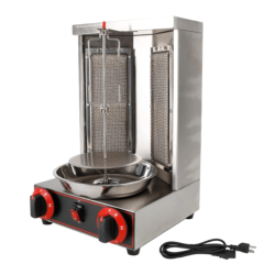TOPTENG 110V 2000W Commercial Electric Vertical Gas Shawarma Broiler Machine Spinning Doner Kebab Gyro Grill Machine, Rotisserie Doner Kebab Gyro