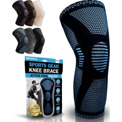 POWERLIX Knee Compression Sleeve - Best Knee Brace for Knee Pain for Men & Women - Knee Support for Running, Basketball, Volleyball, Weightlifting