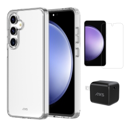 AXS BY AXESSORIZE Axs Starter Kit Bundle With Ultra Clear Case Screen Protector And 30W Charger for Samsung Galaxy S24 Fe