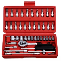 ISTAR 46PCs 1/4 Ratchet Wrench Combination Package Socket Tool Set Auto Car Repairing