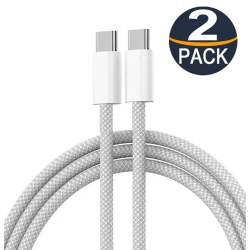 CSMART 2 Packs [1M/3.3Ft] Mfi Certified 60W USB C to C Braided Nylon Fast Charging Cable Cord for Iphone 15 16 Ipad Samsung