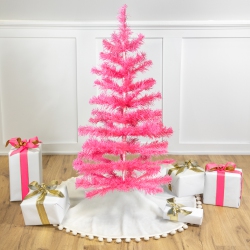 NORTHLIGHT Artificial Tinsel Christmas Tree - 3' - - Unlit In Pink