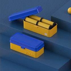 KODAK 120/135 Film Case - for 8 Rolls Of 120 Films / 10 Rolls Of 35MM Films - Retro Steel Case to Sort & Safeguard Film (Blue) (Film Is Not Included)