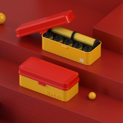 KODAK 120/135 Film Case - for 8 Rolls Of 120 Films / 10 Rolls Of 35MM Films - Retro Steel Case to Sort & Safeguard Film (Red) (Film Is Not Included)