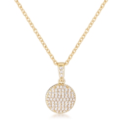 JGI Necklace With Cz Disk Pendant In Multicolor