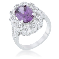 JGI Amethyst Oval Classic Ring In Multicolor