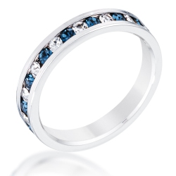 JGI Clear And Alternating Crystal Eternity Ring In Blue