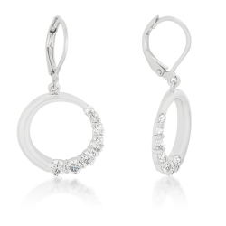 JGI Graduated Cubic Zirconia Circle Earrings In Multicolor