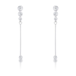 JGI 1.2Ct Graduated Plated Drop Cubic Zirconia Earrings. In Multicolor