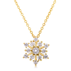 JGI Contemporary Cz Snowflake Necklace In Multicolor