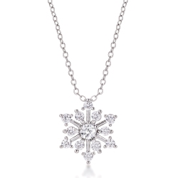 JGI Contemporary Cz Snowflake Necklace In Multicolor