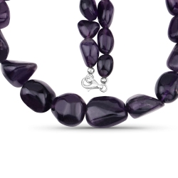QJ 450 Carat Amethyst .925 Sterling Necklace In Silver
