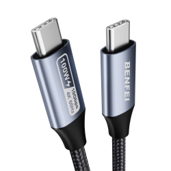 BENFEI USB C 4K Video Cable, 100W Pd Fast Charge, 10GBps Data Transfer, Tangle-Free Silicone USB-C Cable [Aluminum Shell, Woven Design]