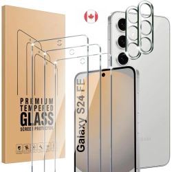 GENER Samsung Galaxy S24 Fe 5G Screen Protector 6.7" - 3-Pack Tempered Glass + 2 Camera Lens Protectors, 9H Hardness, No Bubbles, 99.99% HD Clarity