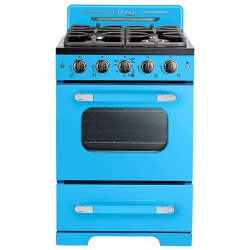 CLASSIC RETRO Unique 24" 2.9 Cu. Ft. Fan Convection Freestanding Gas Range (Ugp-24Cr) - Robin Egg In Blue