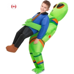 GENER Inflatable Alien Costume - Blow Up Alien Suit for Halloween - for Adults Size 5.3 Ft to 6.2 Ft In Multicolor