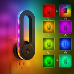 YOULIGHTS Night Light Plug Into Wall, Color Changing, 7 Solid Colors + RGB Color Chasing Nightlight, Dusk to Dawn Sensor, Home Decor for Party