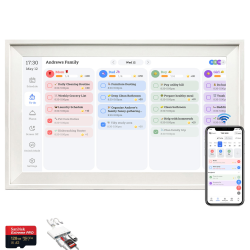 TUTT 15.6” Smart Digital Calendar & Chore Chart | Photo and Video Frame | Smart Touchscreen Display Family Organizer + 128GB SanDisk