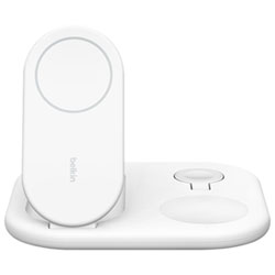 Belkin BoostCharge 3-in-1 15W Qi2 Magnetic Wireless Charging Stand (WIZ029ttWH) - White