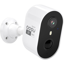 AOSU 2K Security Camera Wireless Outdoor, Battery Operated Camera Surveillance Exterieur, Wifi Camera \w Pir Humanoid Motion Detection & Siren, 2