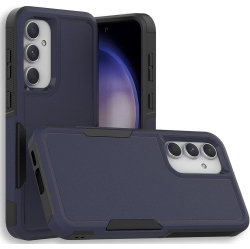 CSMART [Cs] Dual Layers Heavy Duty Rubber Armor Bumper Hard Case Cover for Samsung Galaxy S24 Fe In Navy