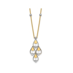 GEM AND HARMONY 14K And White Gold Chandelier Pendant Necklace With Chain (16.5 Inches) In Yellow