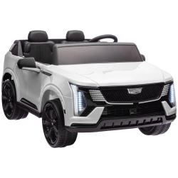 QABA 2-Seater Ride On Car, 12V 10Ah Cadillac Escalade Licensed Battery Powered Kids Electric Car \w Remote Control, 4 Spring Suspension Wheels