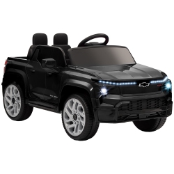 QABA 12V Electric Car for Kids, Chevrolet Silverado Licensed Ride On Car \w Back Storage, Remote, Spring Suspensions, Soft Start, Convenient