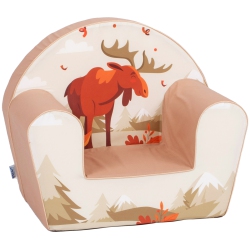 DELSIT Kids Couch for Toddlers - Canada Special Edition - Comfy Armchair for Children, Lightweight Foam Sofa And Reading Chair \w Removable Cover