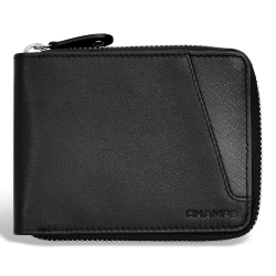 CHAMPS Iconic Collection - Leather Zip Around Wallet In Multicolor