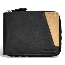 CHAMPS Iconic Collection - Leather Zip Around Wallet In Multicolor