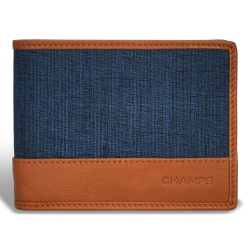 CHAMPS Denim Collection - Leather Top Wing Wallet In Multicolor