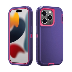 CSMART [Cs] Triple 3 Layers Shockproof Heavy Duty Defender Hard Case for Iphone 16 Pro Max In Purple