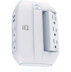 IQ 5-Outlet Swivel Wall Mount Surge Protector With 2 USB Ports