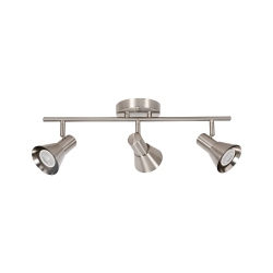 XTRICITY - 3-Head Track Light, 19.69" Wide, From The Rosalie Collection, Nickel