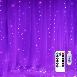 NONE Fairy Curtain Lights for Bedroom 300 Led, Christmas String Lights USB Plug In 8 Modes \w Remote Control for Wedding Party Decor Warm