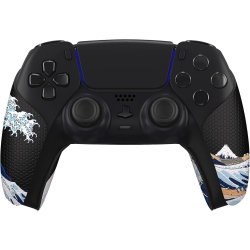 NONE Playvital Sweat-Absorbent Controller Grip for Ps5 Controller, Anti-Skid Soft Rubber Pads Handle Grips for Ps5 Controller, The Great Wave Off