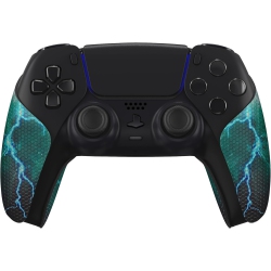 NONE Playvital Sweat-Absorbent Controller Grip for Ps5 Controller, Anti-Skid Soft Rubber Pads Handle Grips for Ps5 Controller, Green Storm Thunder