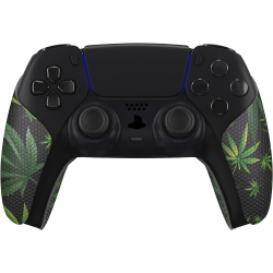 NONE Playvital Sweat-Absorbent Controller Grip for Ps5 Controller, Anti-Skid Soft Rubber Pads Handle Grips for Ps5 Controller, Green Weeds