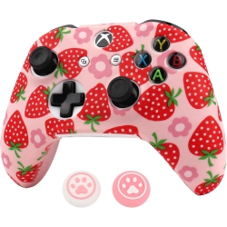 NONE Controller Skins for Ps4, Silicone Controller Cover Skin Protector Compatible /ps4 Slim/ps4 Pro Controller With 2 Cute Thumb Grips Caps, Qpink