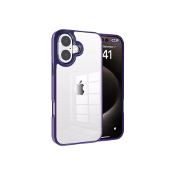 CSMART [Cs] Transparent Hard PC Hybrid Case Cover for Iphone 16 In Purple