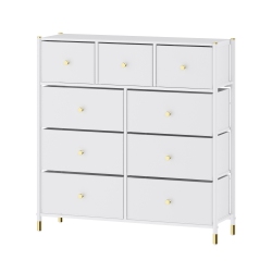 DECOMOMO Tall Dresser Storage With Baskets | 4 Tier - 9 Drawers | Chest Of Drawers