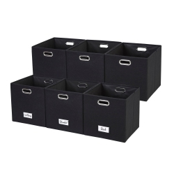 DECOMOMO 11" Collapsible Cube Storage Bin With Label Holder | Felt Storage Bins