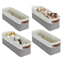 DECOMOMO Small Fabric Storage Baskets | Bathroom Organizers | Underwear Organizer W/handles