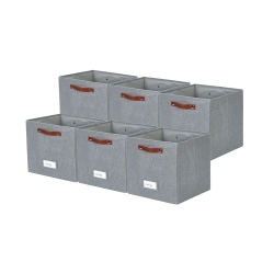 DECOMOMO 11" Cube Storage Bins Collapsible Storage Basket | Textured Fabric Closet Organizers