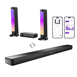 ULTIMEA 5.0Ch Sound Bar for Smart Tv, PC Soundbar \w RGB Light, Detachable Soundbar \w App Control, 180W Peak Power, Bluetooth 5.3, Apollo